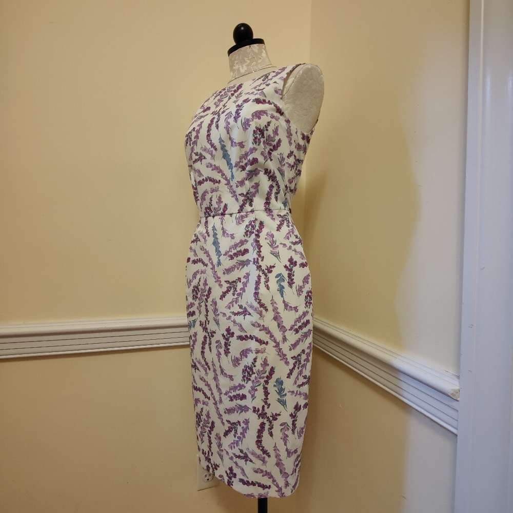 MaxMara Cotton Poplin Floral Print Dress - Size 8 - Picture 2 of 12